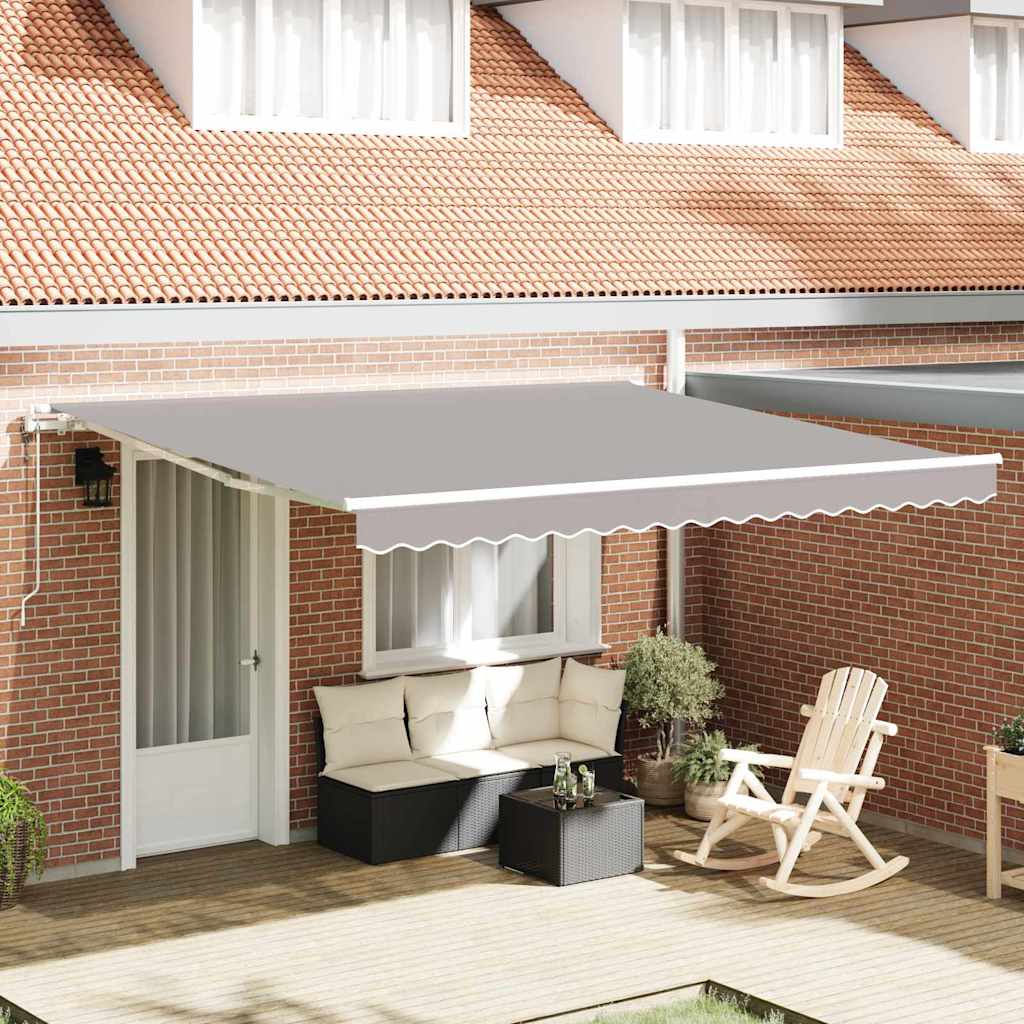 vidaXL Store banne rétractable Gris clair 400 x 350 cm Tissu et acier