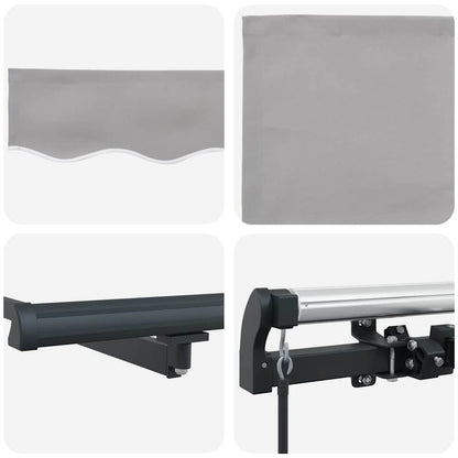 vidaXL Store banne rétractable Gris clair 400 x 350 cm Polyester et acier