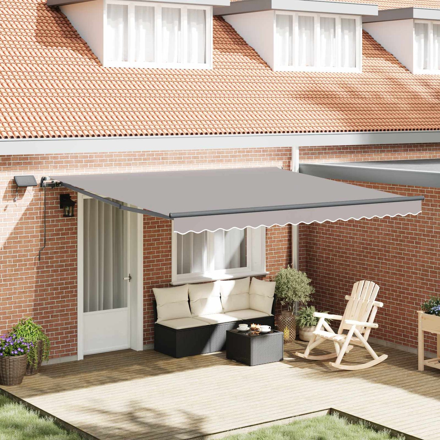 vidaXL Store banne rétractable gris clair 400 x 350 cm toile