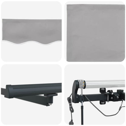vidaXL Markisenstoff mit Hellgrau 400 x 350 cm Polyester