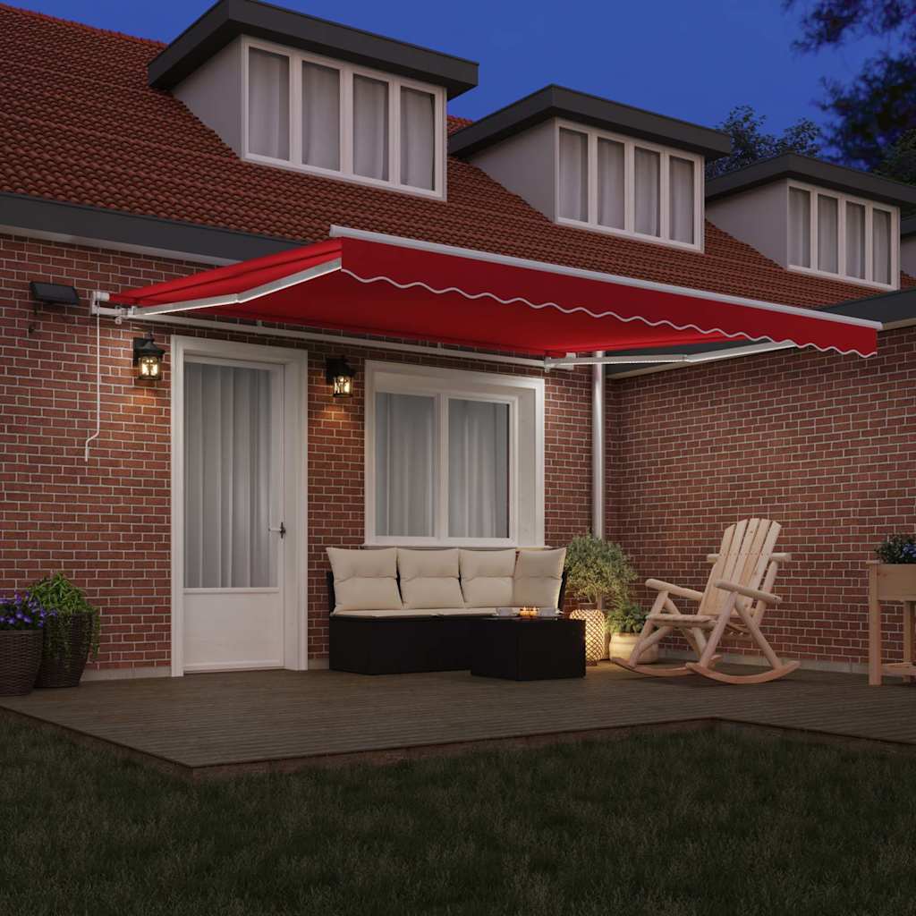 vidaXL Einziehbare Markise Rot 400 x 300 cm Stoff und Stahl