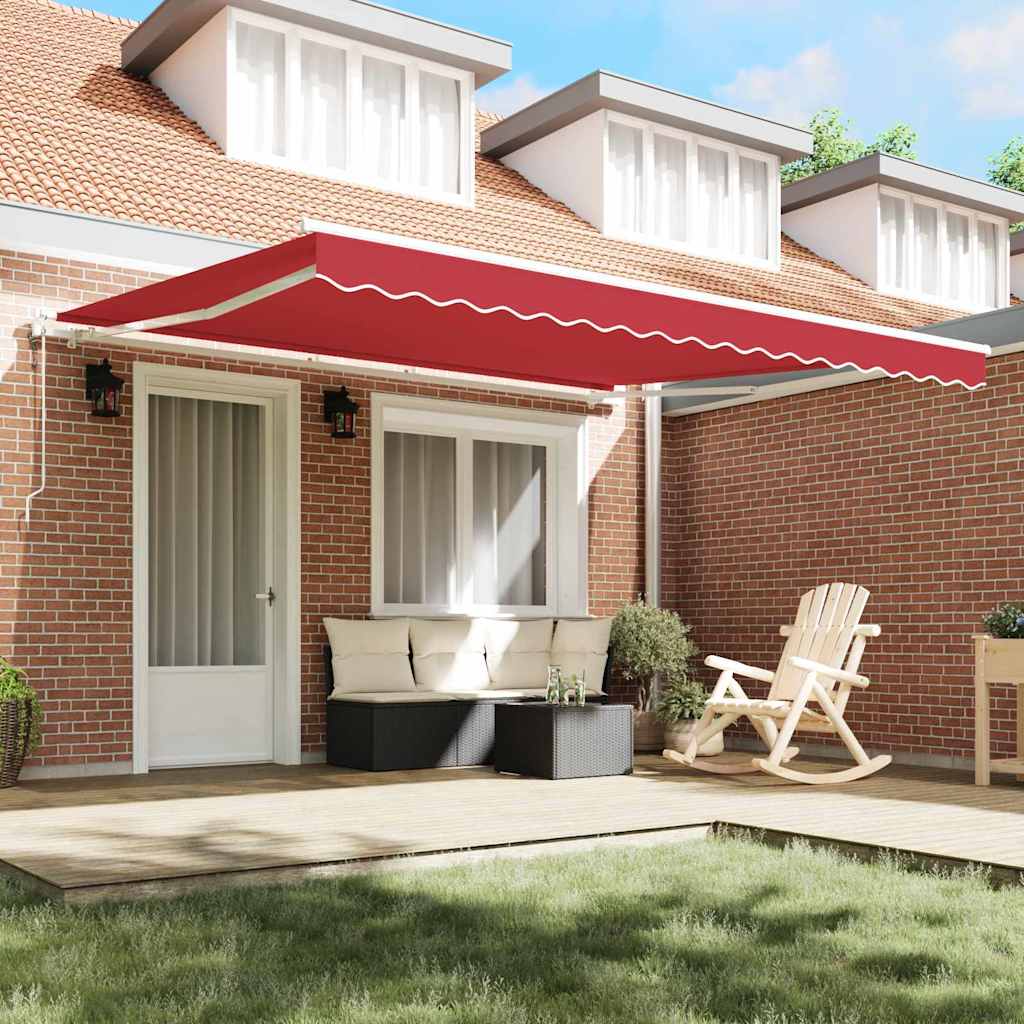 vidaXL Einziehbare Markise Rot 400 x 350 cm Stoff