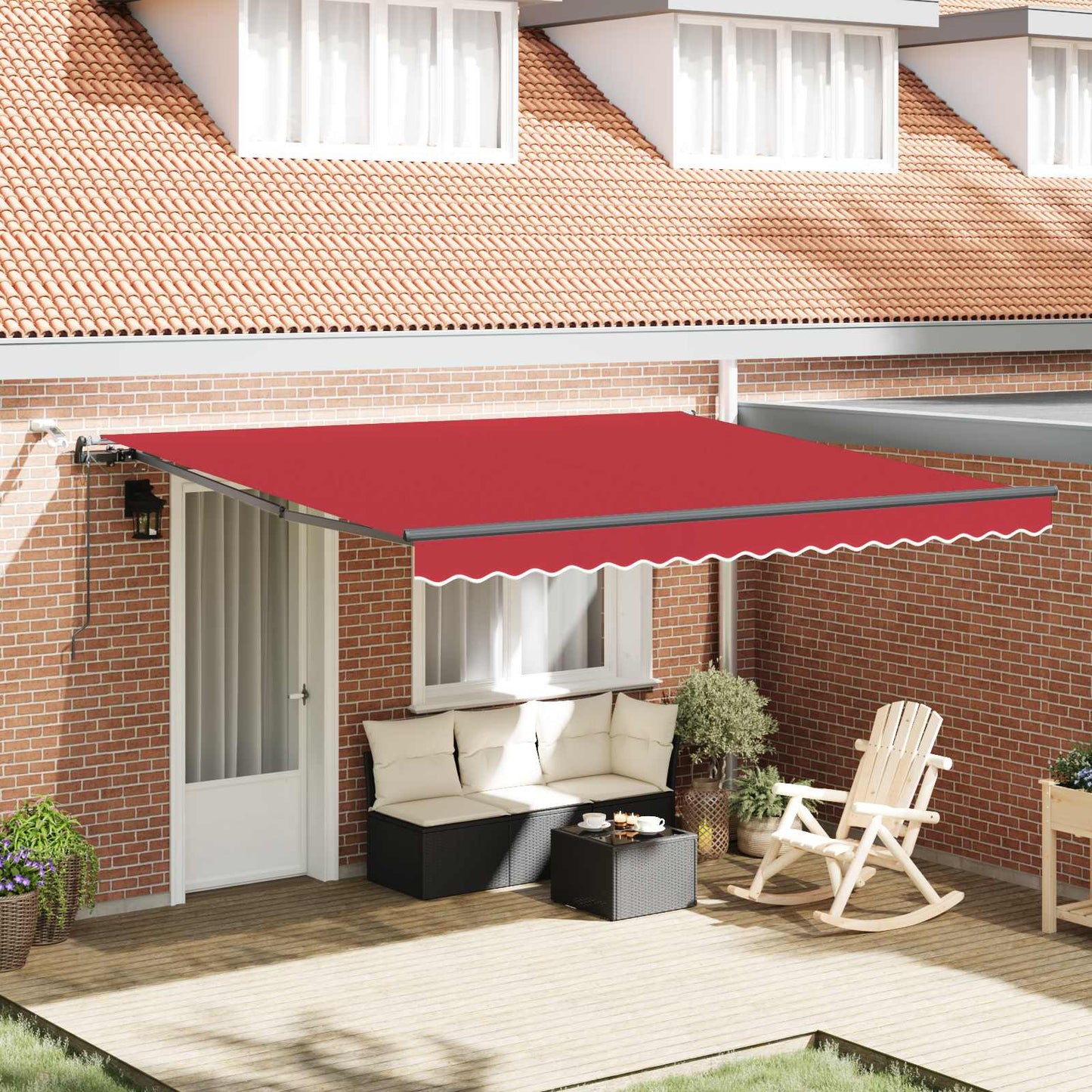 vidaXL Markisenstoff mit Rot 400 x 350 cm Polyester