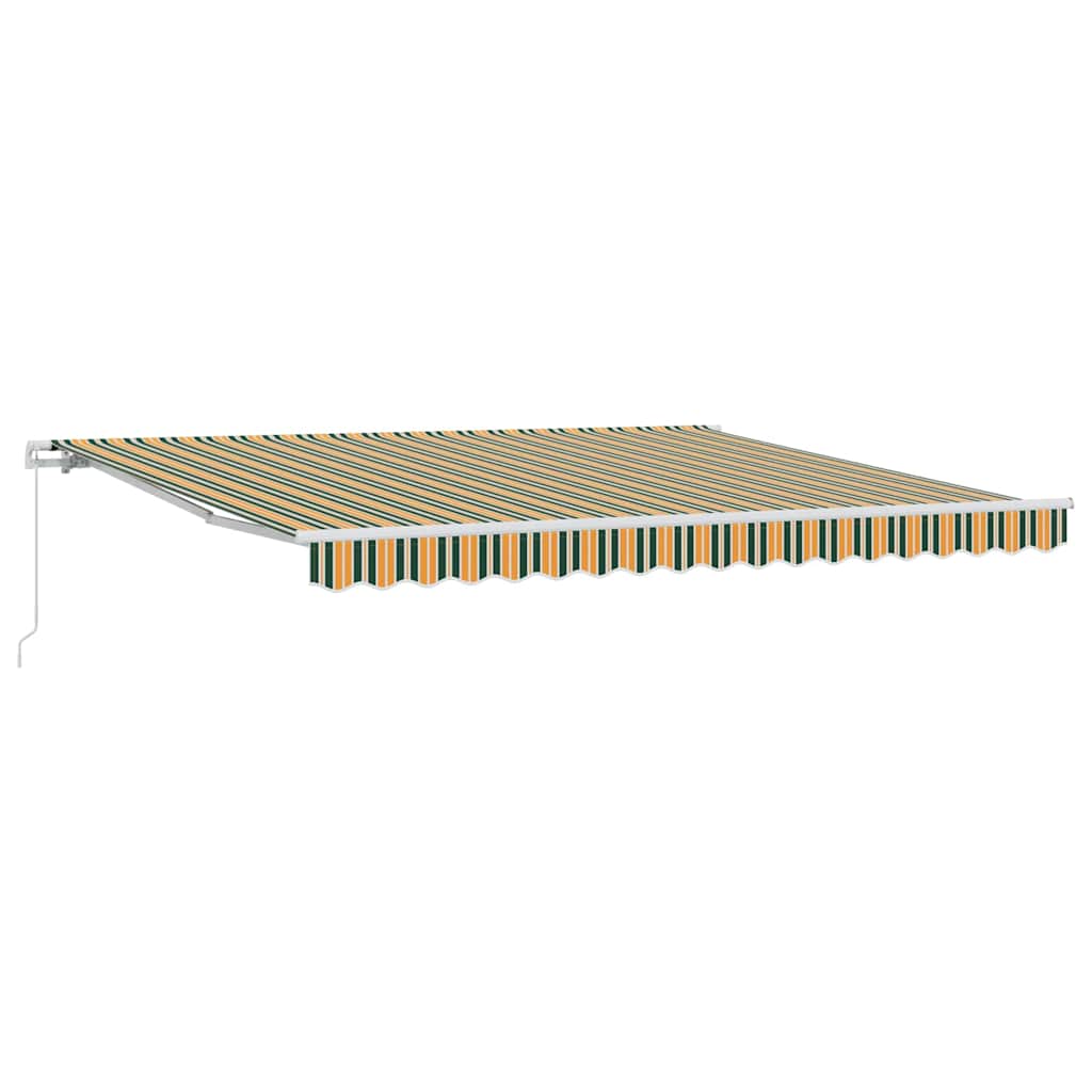 vidaXL Einziehbare Markise Grün und Gelb 400 x 350 cm Stoff und Metall