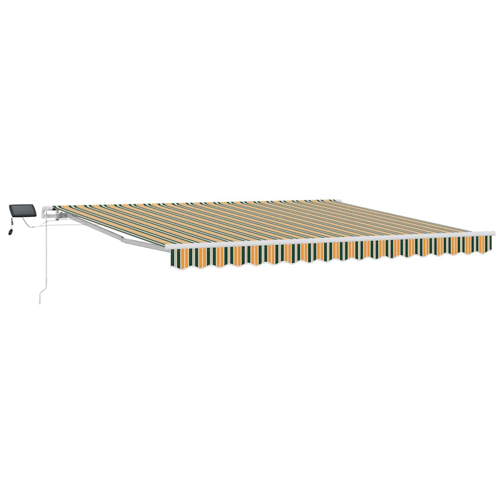 vidaXL Einziehbare Markise mit Grün und Gelb 400 x 350 cm Stoff