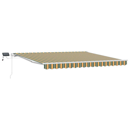 vidaXL Einziehbare Markise mit Grün und Gelb 400 x 350 cm Stoff