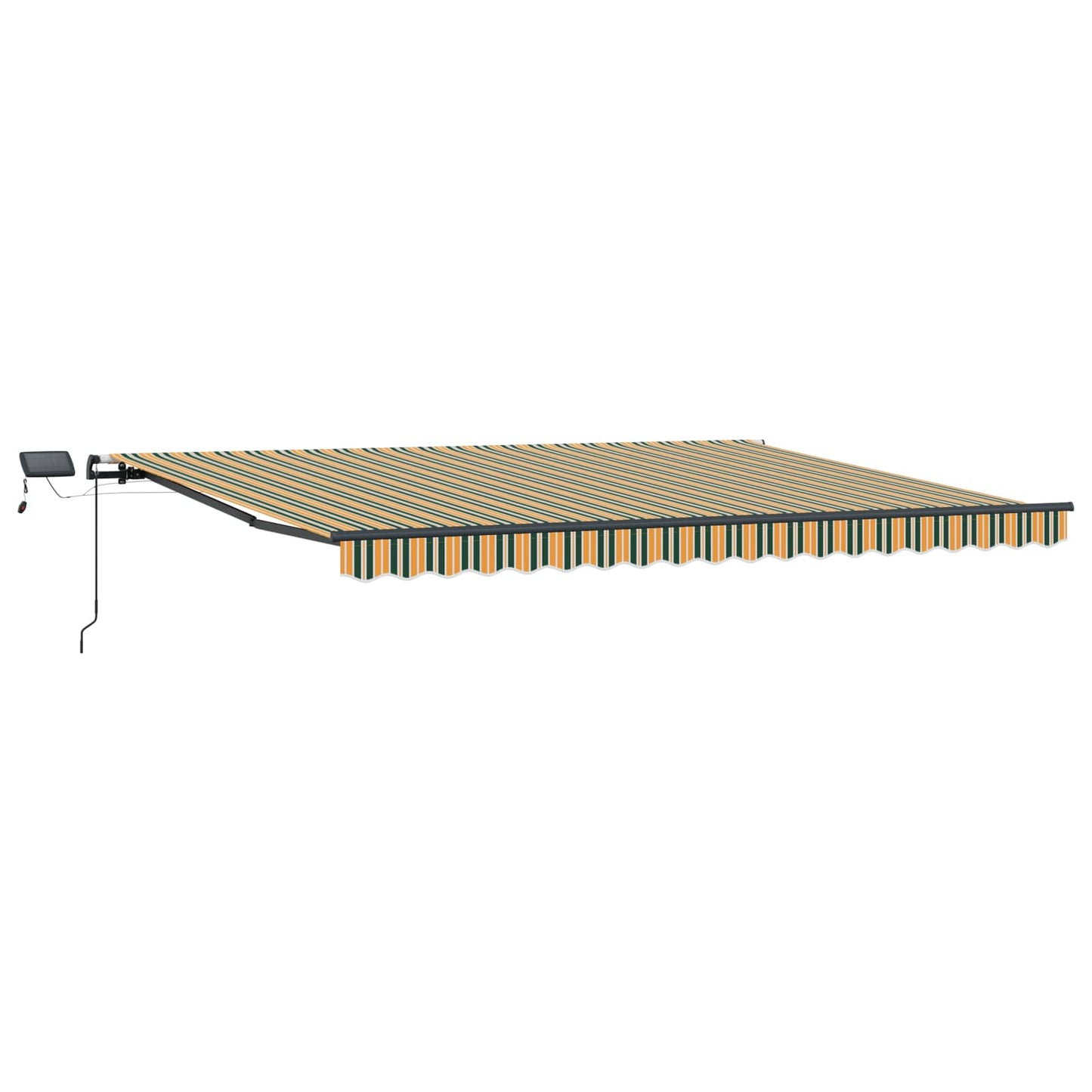 vidaXL Einziehbare Markise Grün und Gelb 400 × 350 cm Stoff