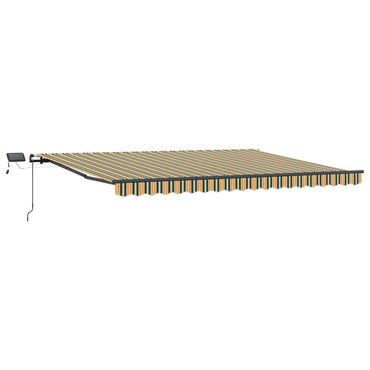 vidaXL Einziehbare Markise Grün und Gelb 400 × 350 cm Stoff