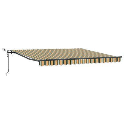 vidaXL Einziehbare Markise mit Grün und Gelb 400 x 350 cm Stoff