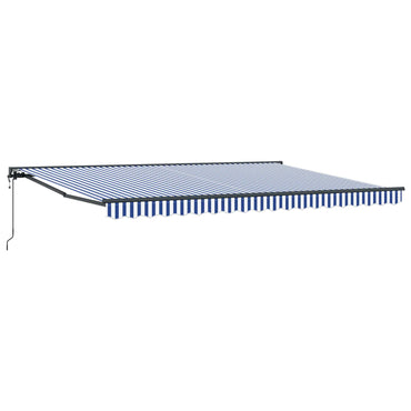 vidaXL Einziehbare Markise Blau und Weiß 450 x 300 cm