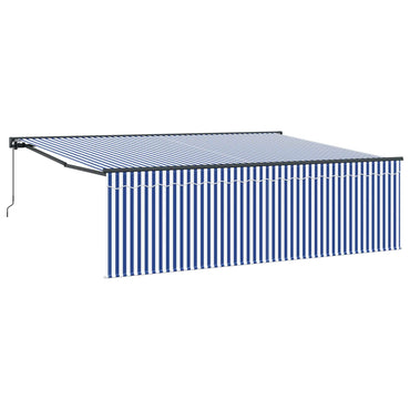 vidaXL Einziehbare Markise Blau und Weiß 400 x 300 cm