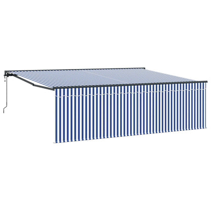 vidaXL Einziehbare Markise Blau und Weiß 400 x 300 cm