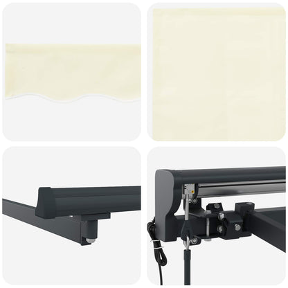 vidaXL Einziehbare Markise Creme 450 x 300 cm Polyester und Metall