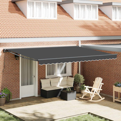 vidaXL Einziehbare Markise Anthrazit 450 x 300 cm Polyester und Metall