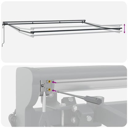 Einziehbare Markise Anthrazit 450 x 300 cm Aluminium und Stoff