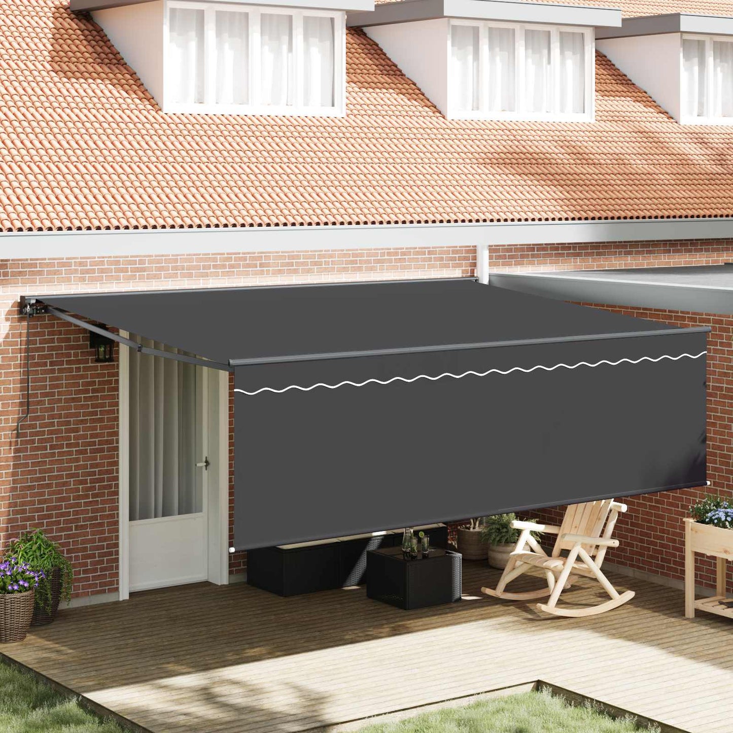 vidaXL Einziehbare Markise Anthrazit 450 x 300 cm