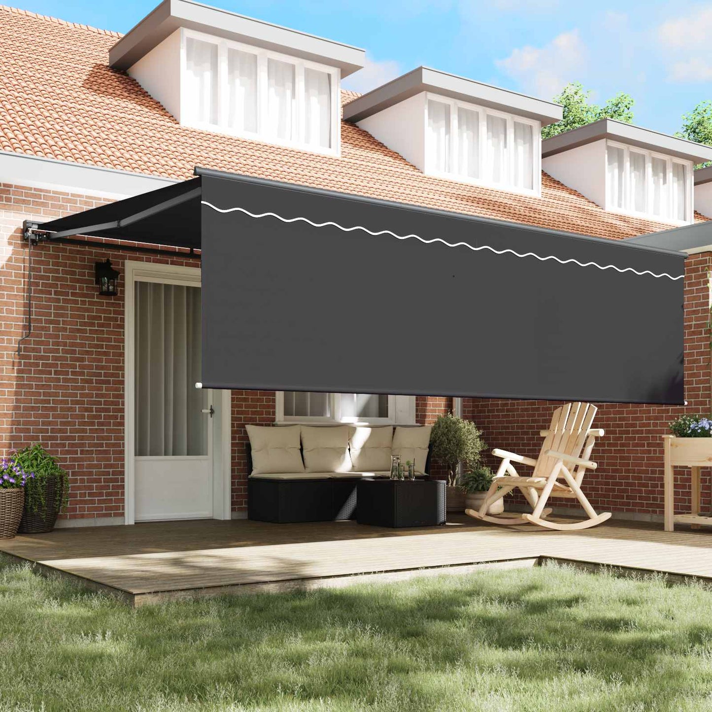 vidaXL Einziehbare Markise Anthrazit 450 x 300 cm
