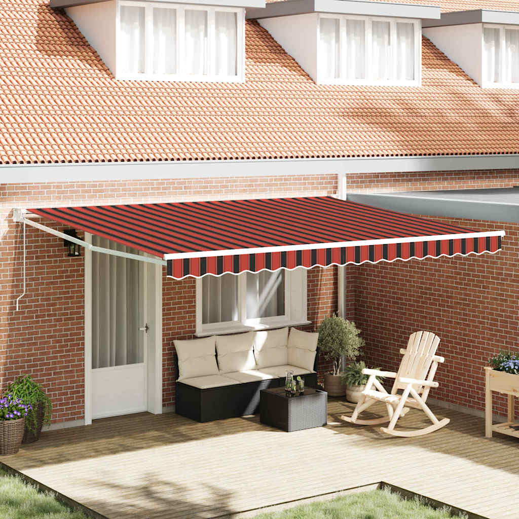 vidaXL Einziehbare Markise Orange und Braun 450 x 300 cm