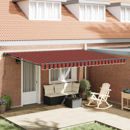 vidaXL Einziehbare Markise Orange und Schwarz 450 x 300 cm