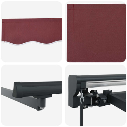 vidaXL Einziehbare Markise Bordeauxrot 450x300 cm Stoff