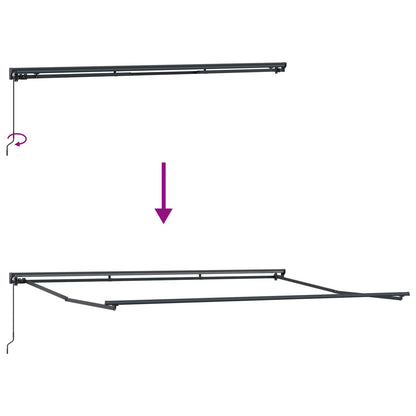 vidaXL Einziehbare Markise Bordeauxrot 450x300 cm Stoff