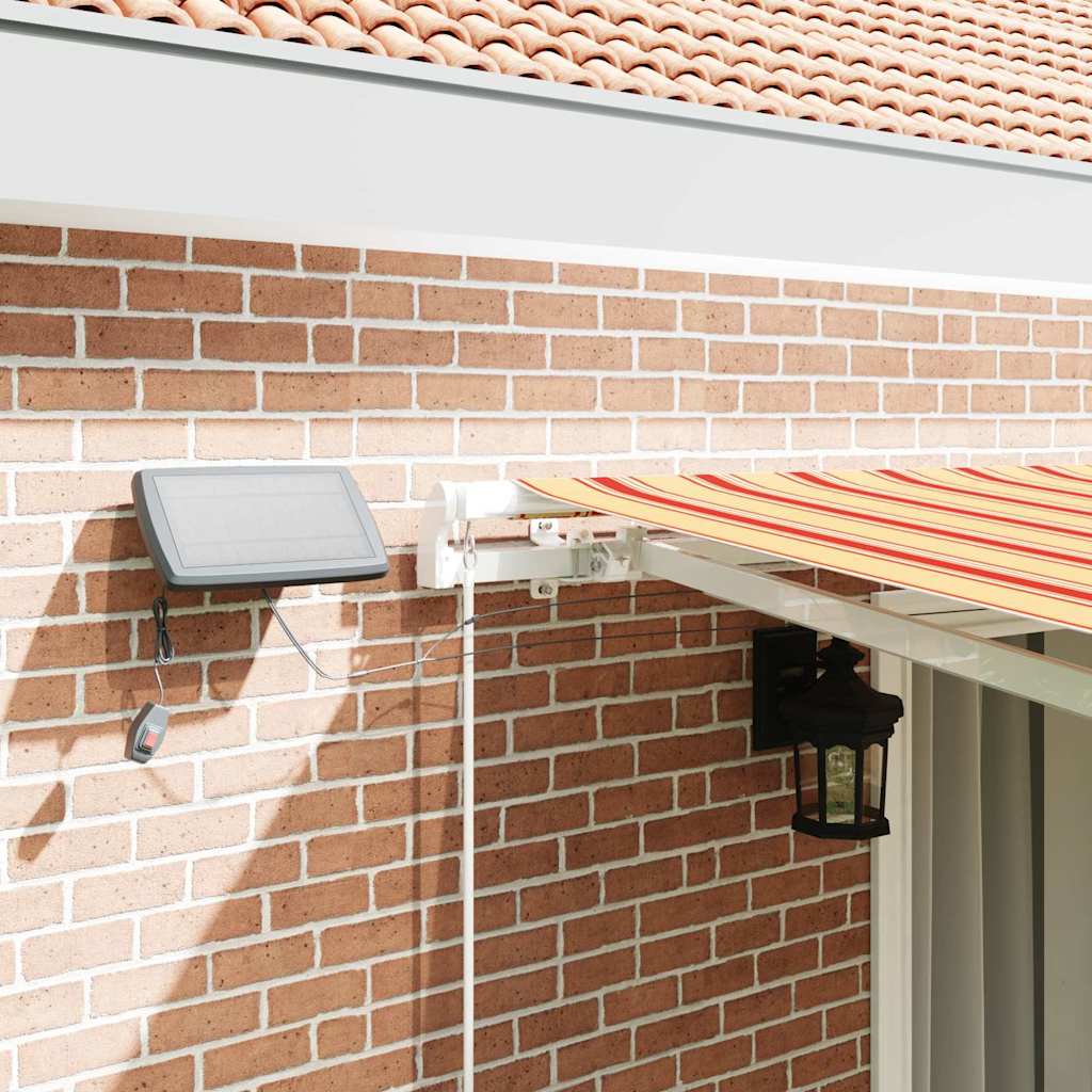 Einziehbare Markise mit Gelb und Orange 450 x 300 cm Stoff