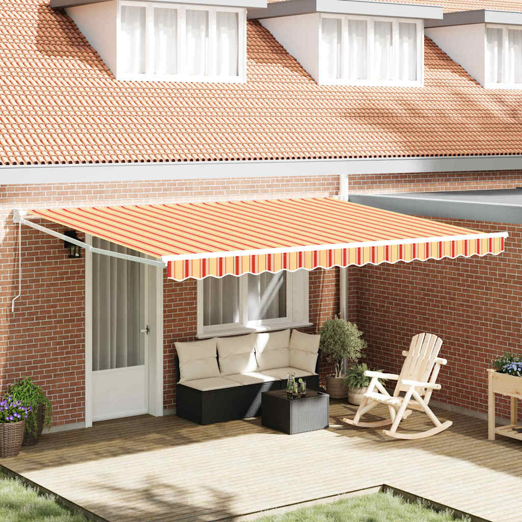 vidaXL Markise Gelb und Orange 450 x 300 x 165 cm Polyester und Metall