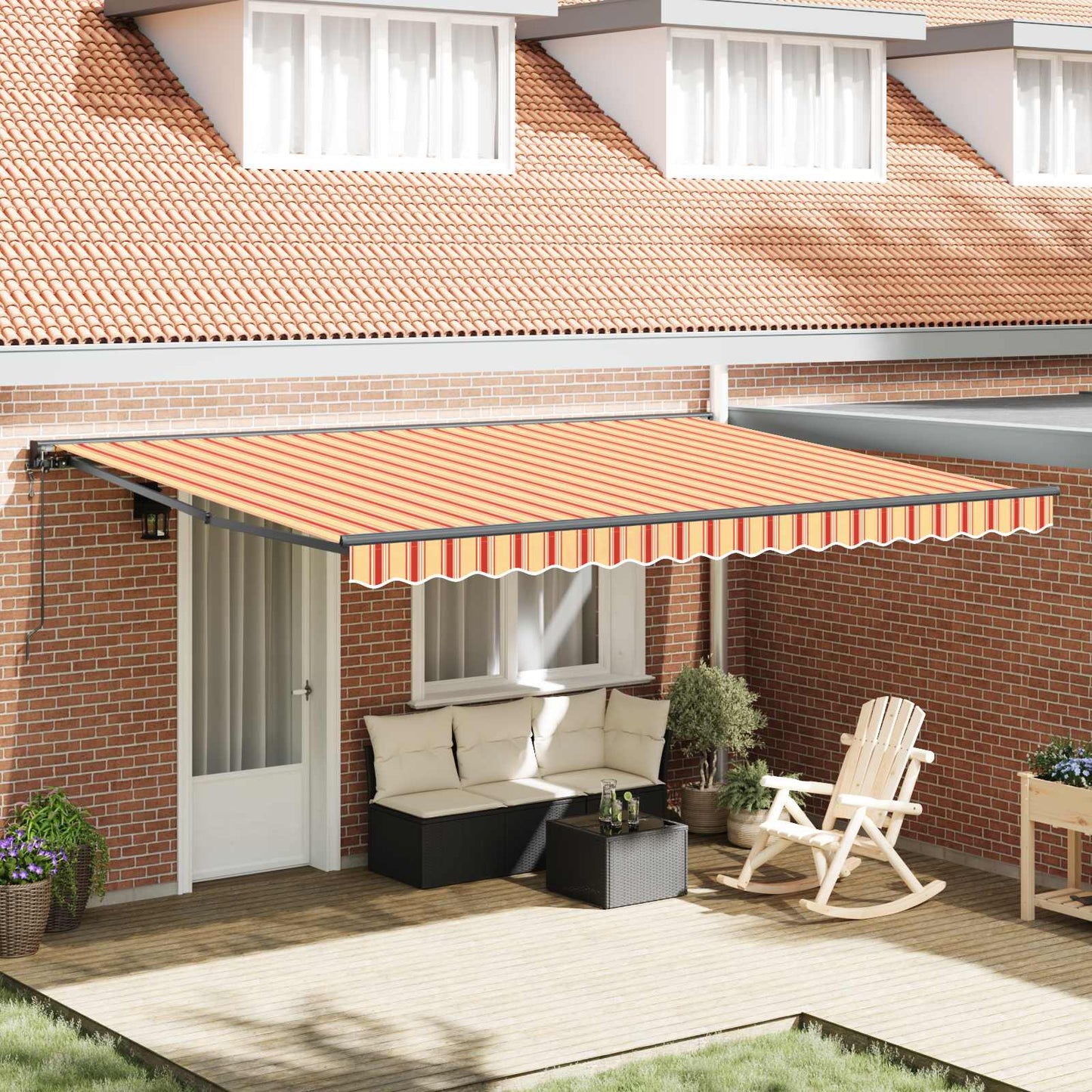 vidaXL Einziehbare Markise Mehrfarbig 450 x 300 cm
