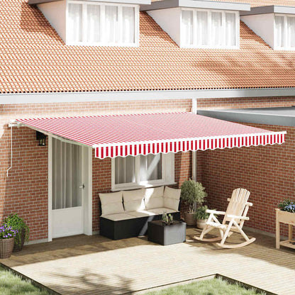 vidaXL Einziehbare Markise Rot und Weiß 450 × 300 cm Stoff