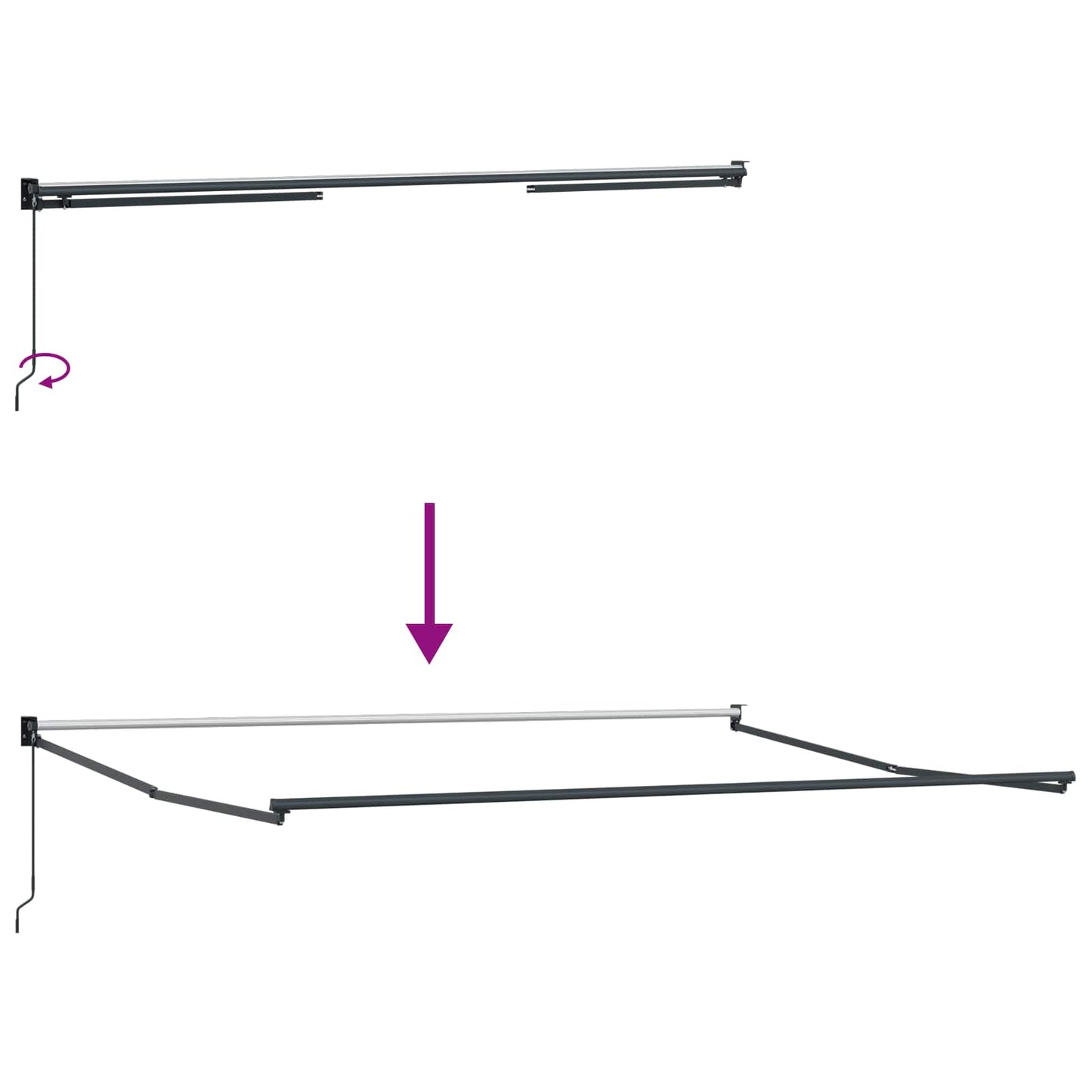 vidaXL Einziehbare Markise Rot und Weiß 450 × 300 cm Stoff