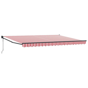 vidaXL Einziehbare Markise Rot und Weiß 450 x 300 cm Polyester, Metall