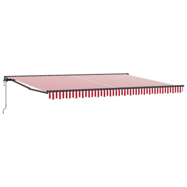 vidaXL Einziehbare Markise Rot und weiße Streifen 450x300 cm Stoff