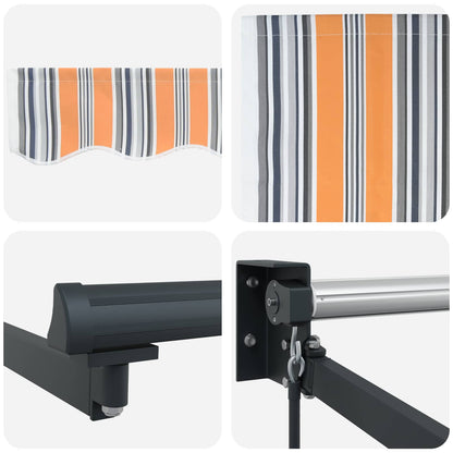 vidaXL Einziehbare Markise Gestreift Mehrfarbig 450 x 300 cm