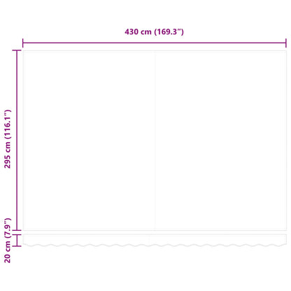 Einziehbare Markise Mehrfarbig 450 x 300 cm Polyester und Stahl