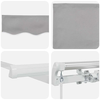 vidaXL Markise Hellgrau 4,5 × 3 m Polyester und Metall