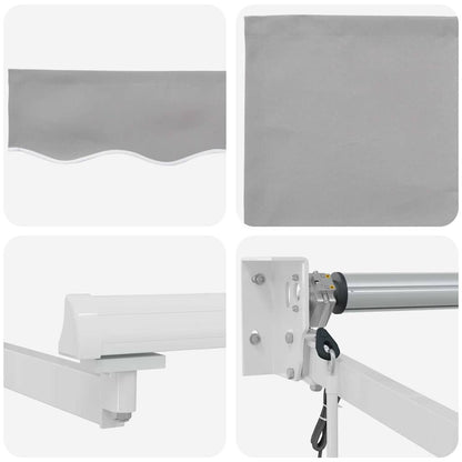 vidaXL Markise Hellgrau 4,5 × 3 m Polyester und Metall