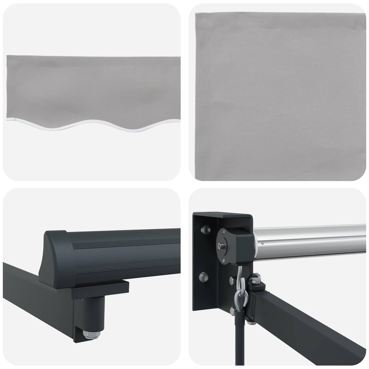 vidaXL Markise Hellgrau 4,5 × 3 m Polyester und Metall