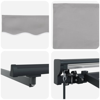 vidaXL Einziehbare Markise Hellgrau 450x300 cm Stoff