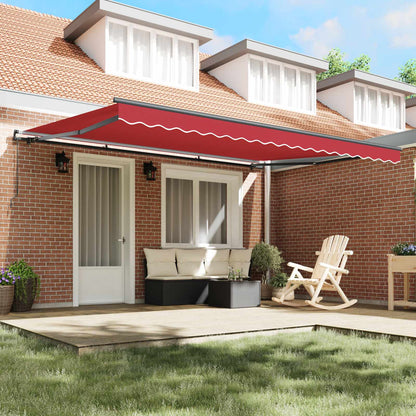 vidaXL Einziehbare Markise Rot 450 x 300 cm Polyester und Stahl