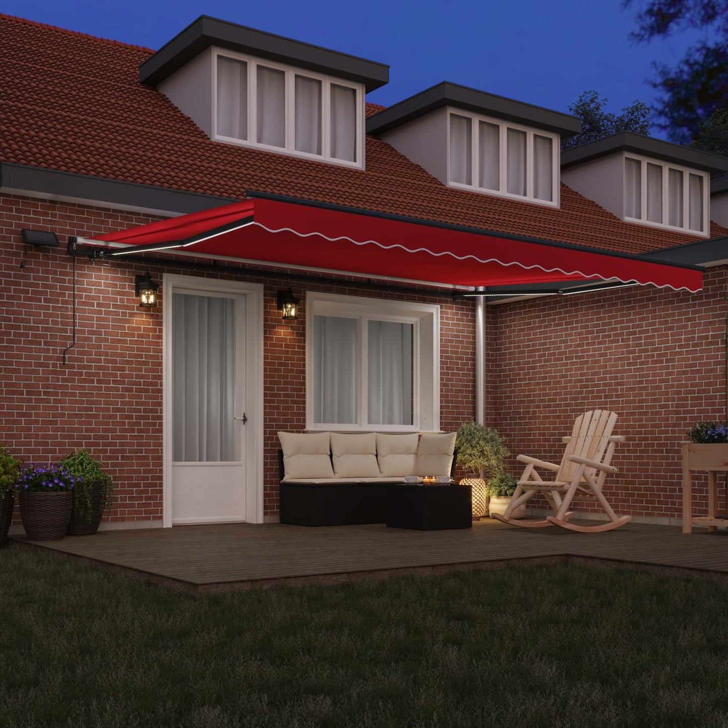 vidaXL Einziehbare Markise Rot 450 x 300 cm Stoff