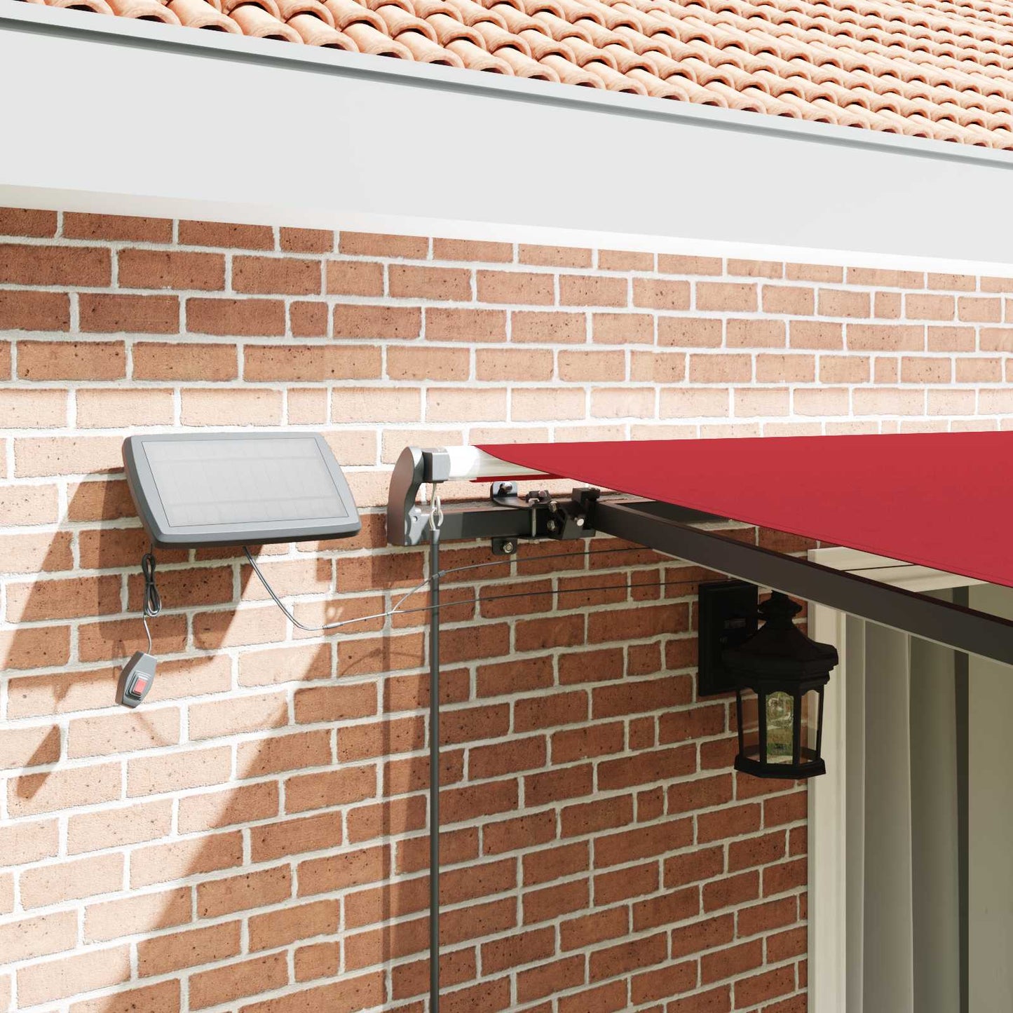 vidaXL Einziehbare Markise Rot 450 x 300 cm Stoff