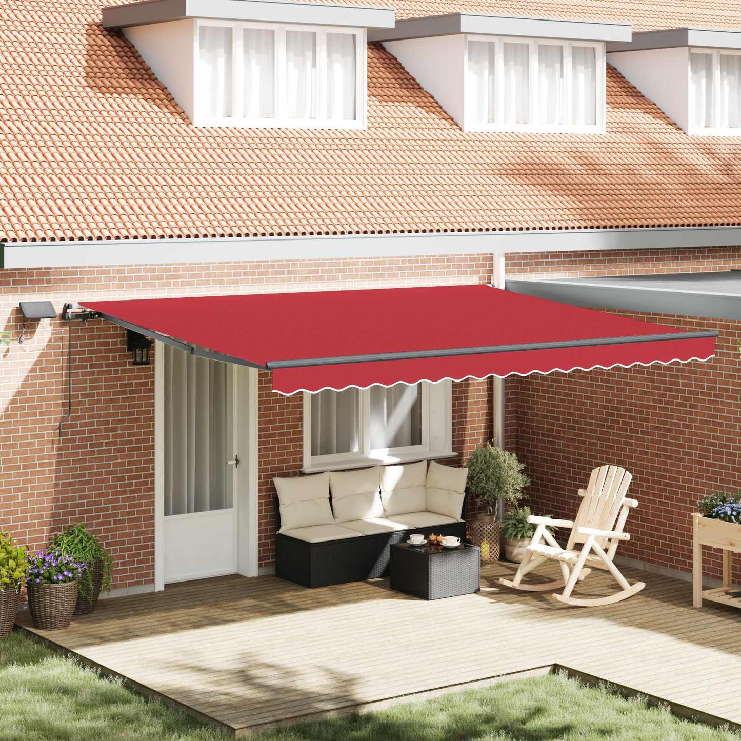 vidaXL Einziehbare Markise Rot 450 x 300 cm Stoff