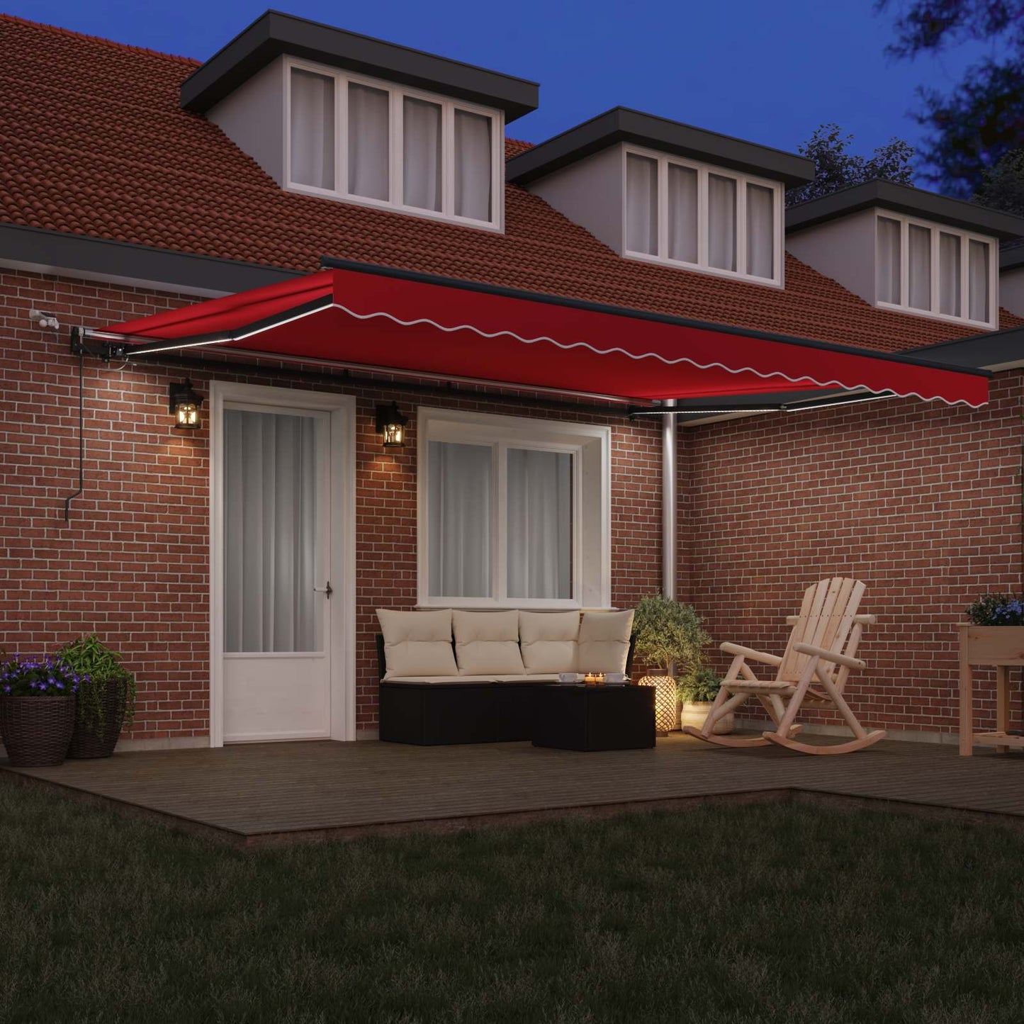 vidaXL Markisenstoff mit Rot 450 x 300 cm Polyester