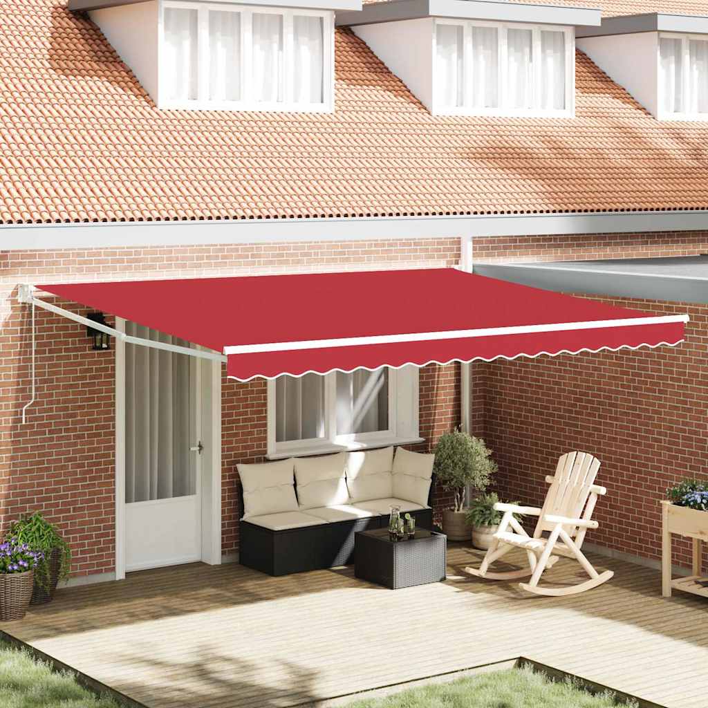 vidaXL Markise Rot 4,5 × 3 m Polyester und Metall