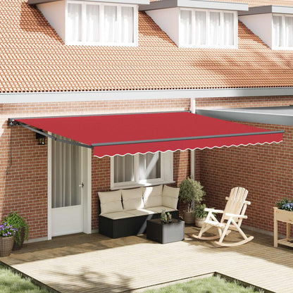 vidaXL Einziehbare Markise Rot 450 x 300 cm Polyester und Metall