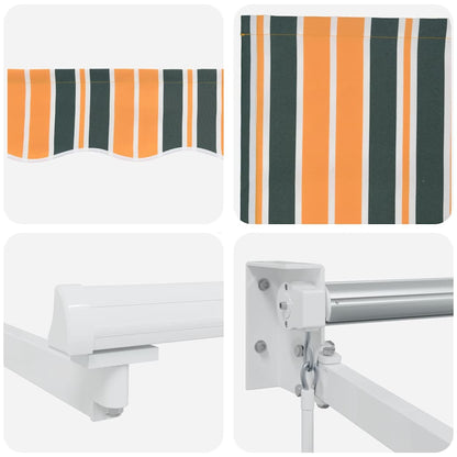 vidaXL Markise Gestreift Grün und Gelb 4,5 × 3 m Polyester und Metall