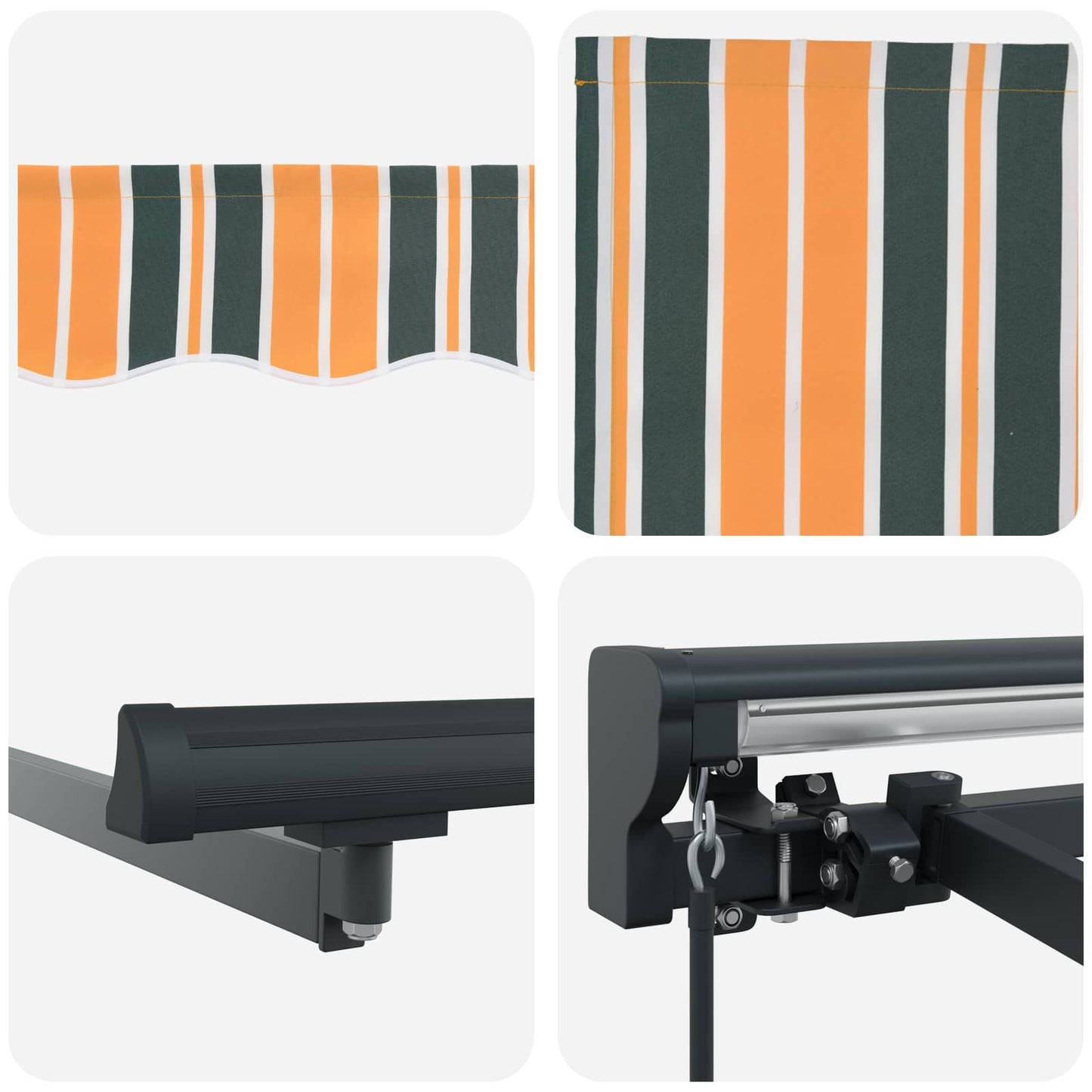 vidaXL Einziehbare Markise Grün und Gelb 450x300 cm Stoff