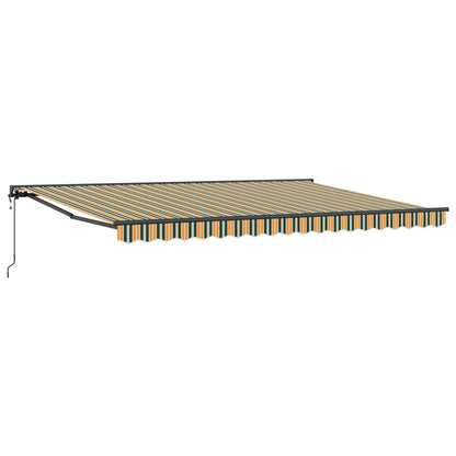 vidaXL Einziehbare Markise Grün und Gelb 450x300 cm Stoff