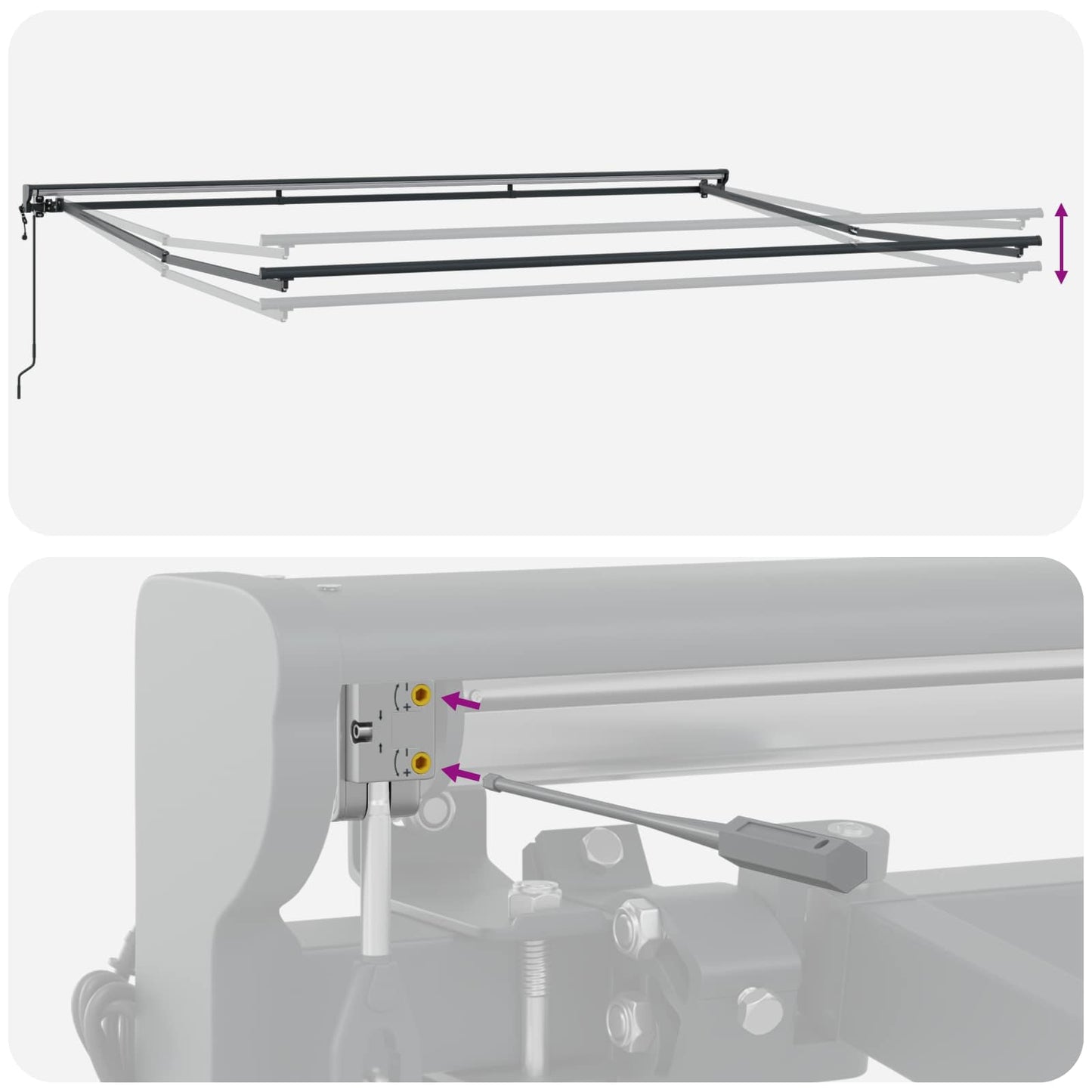 vidaXL Einziehbare Markise Grün und Gelb 450x300 cm Stoff