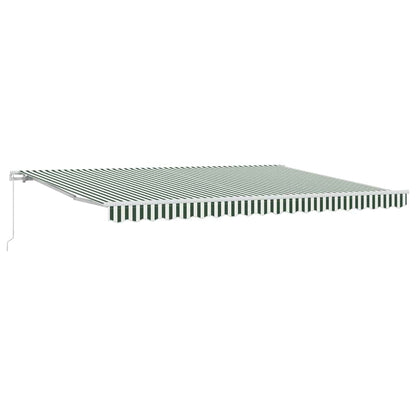 vidaXL Markise Gestreift Grün und Weiß 4,5 × 3 m Polyester und Metall